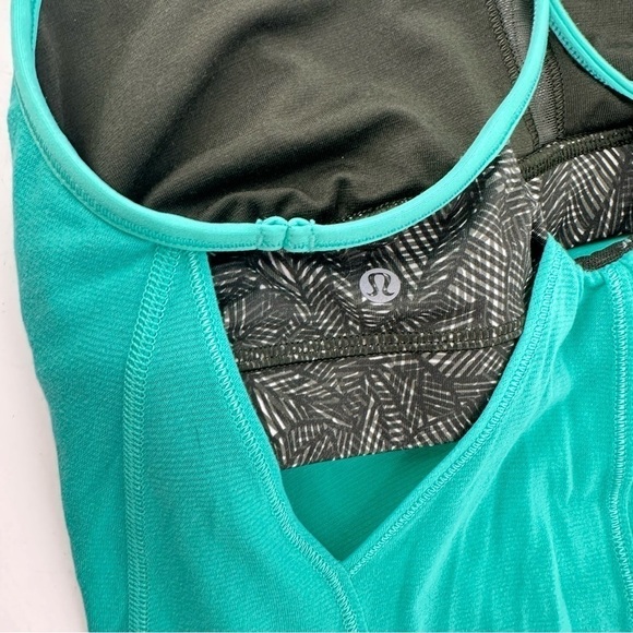 Lululemon Roll Out Tank Gator Green Lightweight Sweat Wicking Open Back Size 6 - Picture 7 of 7